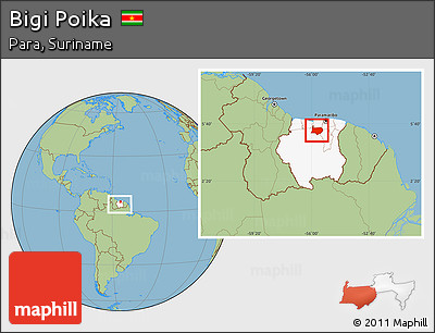Savanna Style Location Map of Bigi Poika, highlighted country, within the entire country