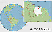 Savanna Style Location Map of Bigi Poika, highlighted country, within the entire country