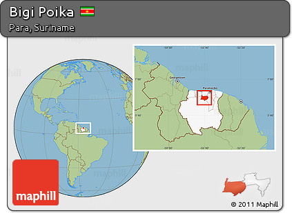Savanna Style Location Map of Bigi Poika, highlighted country