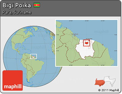 Savanna Style Location Map of Bigi Poika, highlighted country