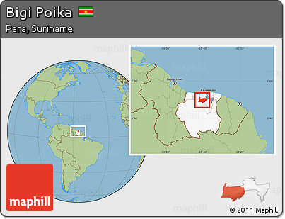Savanna Style Location Map of Bigi Poika, highlighted country, highlighted parent region