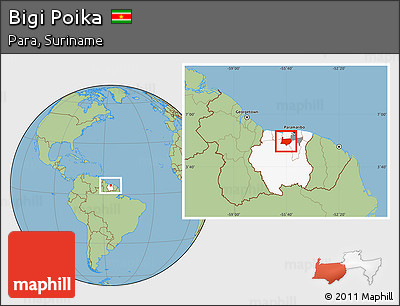 Savanna Style Location Map of Bigi Poika, highlighted country, highlighted parent region