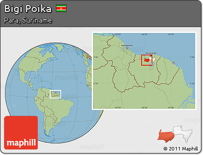 Savanna Style Location Map of Bigi Poika, highlighted parent region, within the entire country