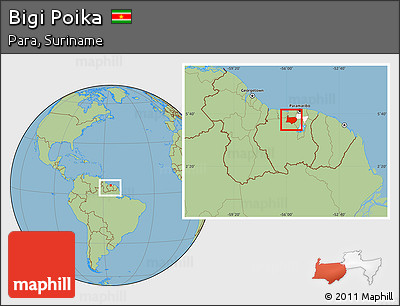 Savanna Style Location Map of Bigi Poika, highlighted parent region, within the entire country