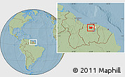 Savanna Style Location Map of Bigi Poika, highlighted parent region, hill shading