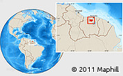 Shaded Relief Location Map of Bigi Poika, within the entire country