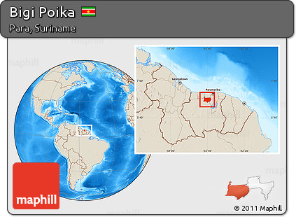 Shaded Relief Location Map of Bigi Poika