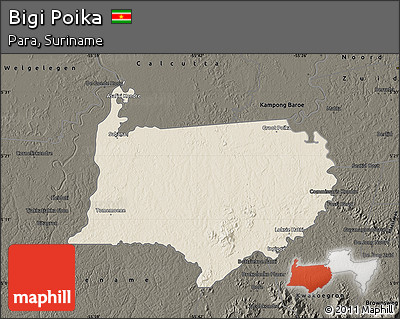 Shaded Relief Map of Bigi Poika, darken
