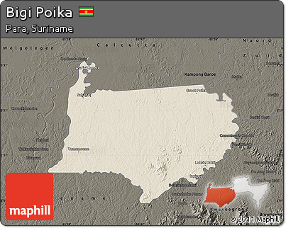 Shaded Relief Map of Bigi Poika, darken