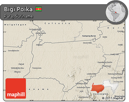 Shaded Relief Map of Bigi Poika