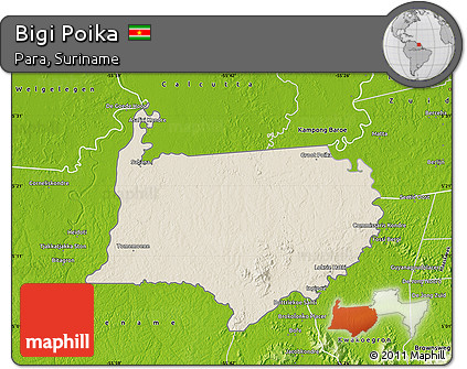 Shaded Relief Map of Bigi Poika, physical outside