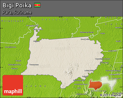 Shaded Relief Map of Bigi Poika, physical outside