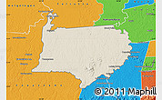 Shaded Relief Map of Bigi Poika, political outside