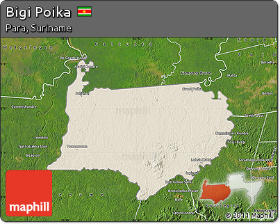 Shaded Relief Map of Bigi Poika, satellite outside