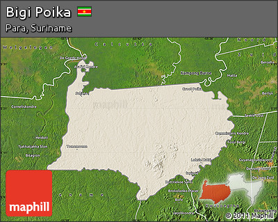 Shaded Relief Map of Bigi Poika, satellite outside