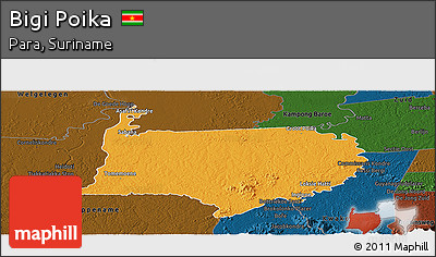 Political Panoramic Map of Bigi Poika, darken