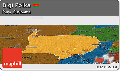 Political Panoramic Map of Bigi Poika, darken