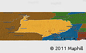 Political Panoramic Map of Bigi Poika, darken