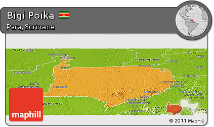 Political Panoramic Map of Bigi Poika, physical outside