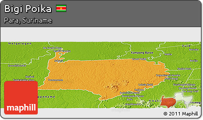 Political Panoramic Map of Bigi Poika, physical outside