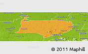 Political Panoramic Map of Bigi Poika, physical outside