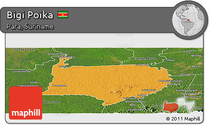Political Panoramic Map of Bigi Poika, satellite outside