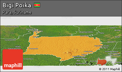 Political Panoramic Map of Bigi Poika, satellite outside
