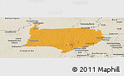 Political Panoramic Map of Bigi Poika, shaded relief outside