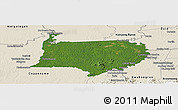 Satellite Panoramic Map of Bigi Poika, shaded relief outside