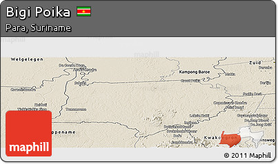 Shaded Relief Panoramic Map of Bigi Poika