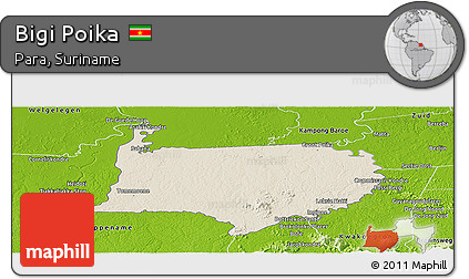 Shaded Relief Panoramic Map of Bigi Poika, physical outside
