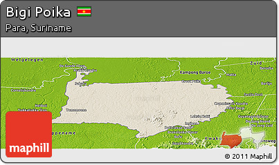 Shaded Relief Panoramic Map of Bigi Poika, physical outside