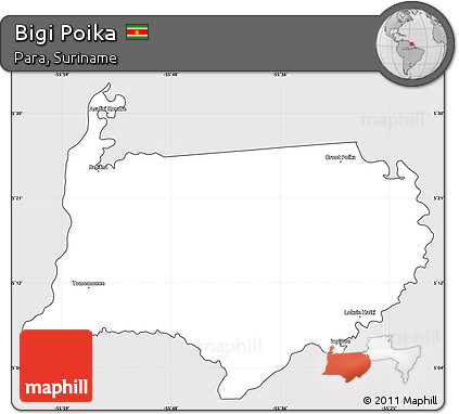 Silver Style Simple Map of Bigi Poika, cropped outside