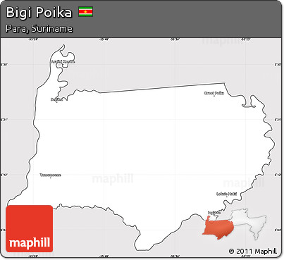 Silver Style Simple Map of Bigi Poika, cropped outside