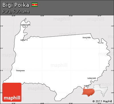 Silver Style Simple Map of Bigi Poika, cropped outside