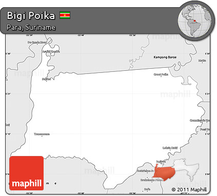 Silver Style Simple Map of Bigi Poika