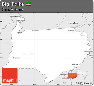 Silver Style Simple Map of Bigi Poika