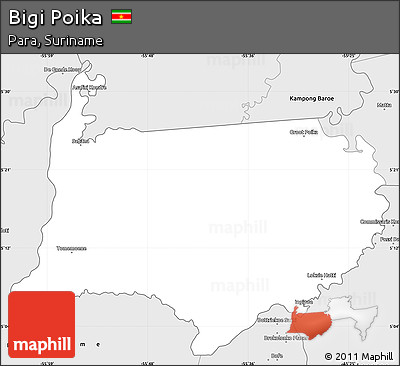 Silver Style Simple Map of Bigi Poika