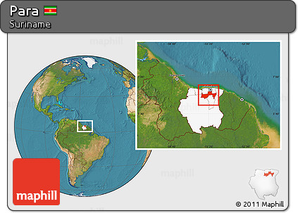 Satellite Location Map of Para, highlighted country