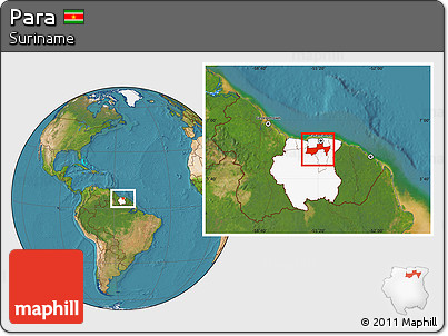 Satellite Location Map of Para, highlighted country