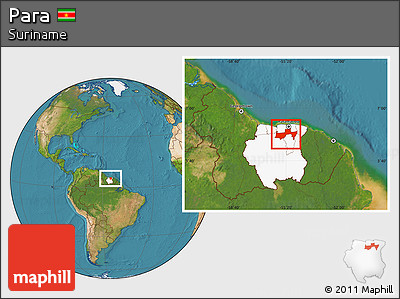 Satellite Location Map of Para, highlighted country