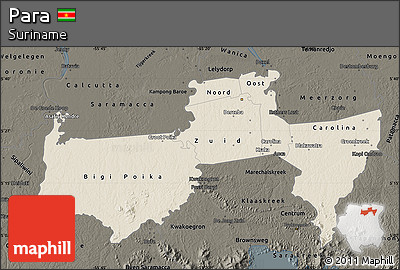 Shaded Relief Map of Para, darken