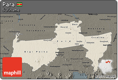 Shaded Relief Map of Para, darken