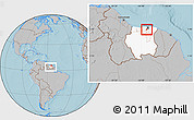 Gray Location Map of Noord, highlighted country, within the entire country, hill shading