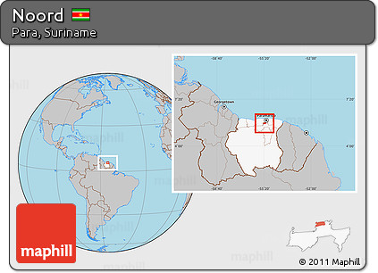 Gray Location Map of Noord, highlighted country