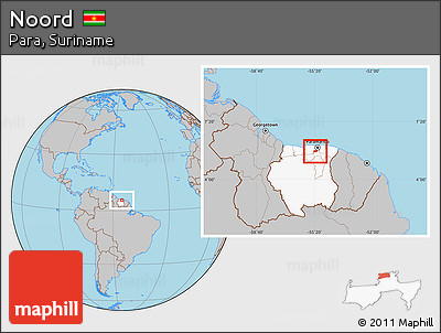 Gray Location Map of Noord, highlighted country