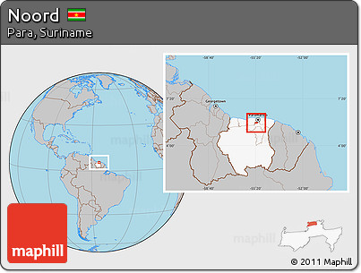 Gray Location Map of Noord, highlighted country