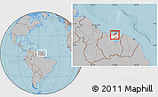 Gray Location Map of Noord, highlighted parent region, hill shading