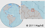 Gray Location Map of Noord, hill shading