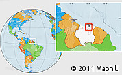 Political Location Map of Noord, highlighted country